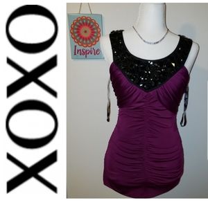 XOXO Women's Ruched blouse
